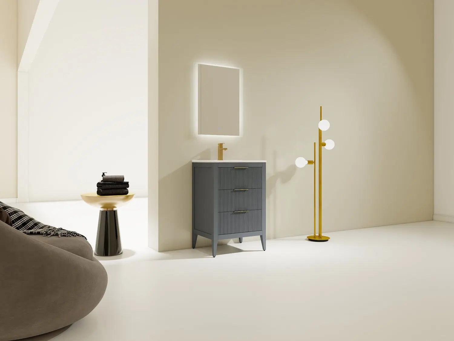 Bagno Italia Aria Free Standing Bathroom Vanity Porcelain Countertop - Plumbing Market