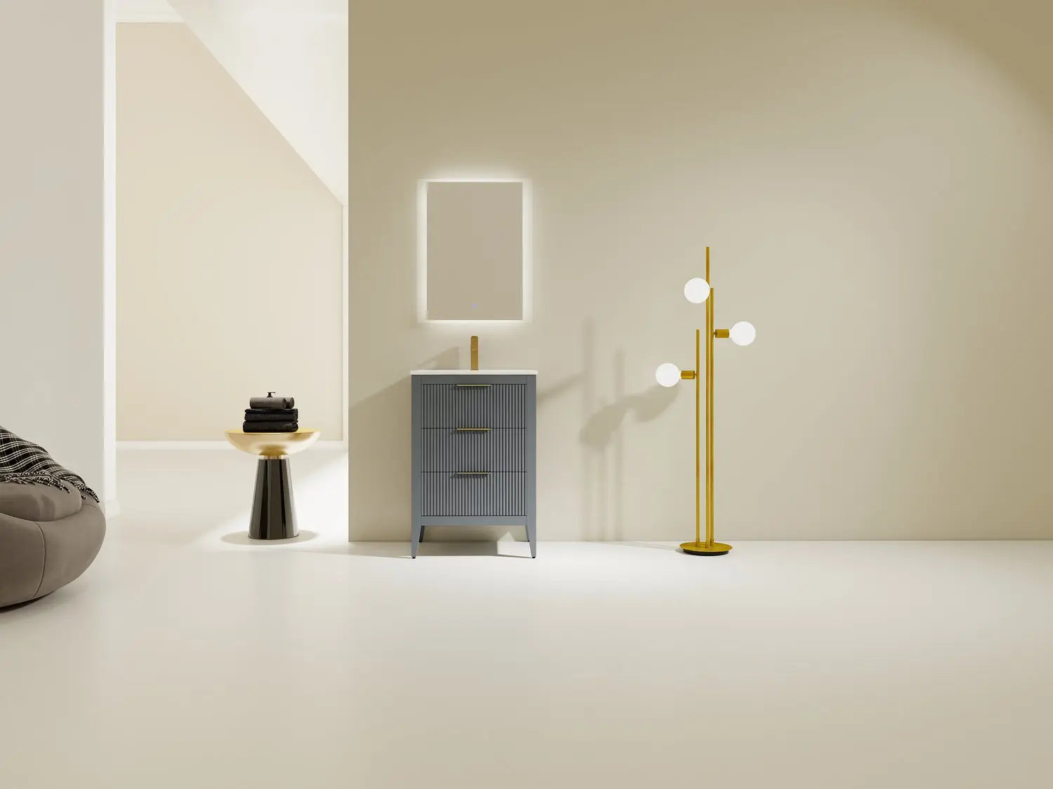Bagno Italia Aria Free Standing Bathroom Vanity Porcelain Countertop - Plumbing Market