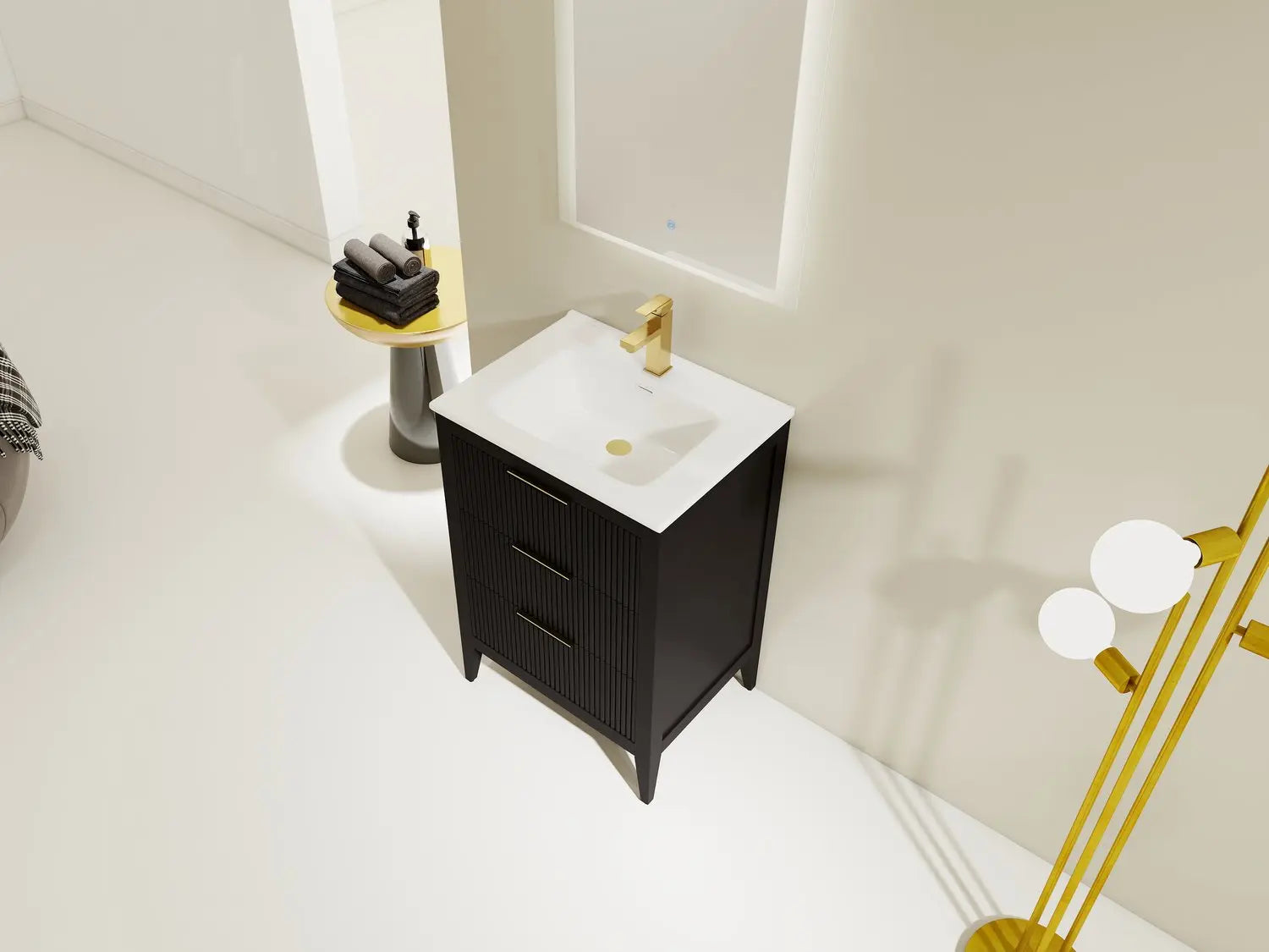 Bagno Italia Aria Free Standing Bathroom Vanity Porcelain Countertop - Plumbing Market
