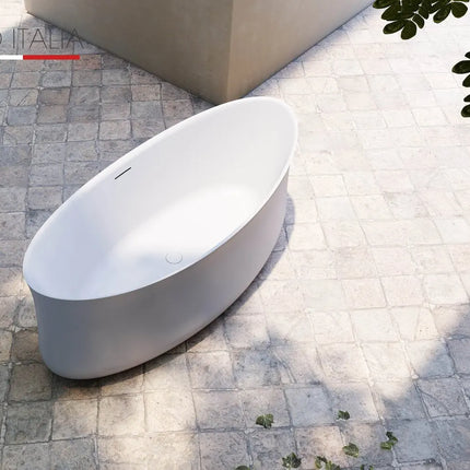 Bagno Italia Ark 71 Inch One Piece Free Standing Bathtub White - Plumbing Market