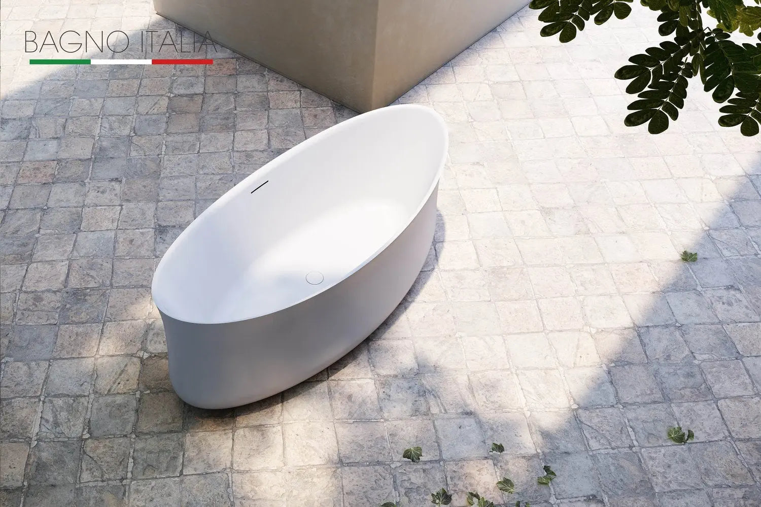 Bagno Italia Ark 71 Inch One Piece Free Standing Bathtub White - Plumbing Market