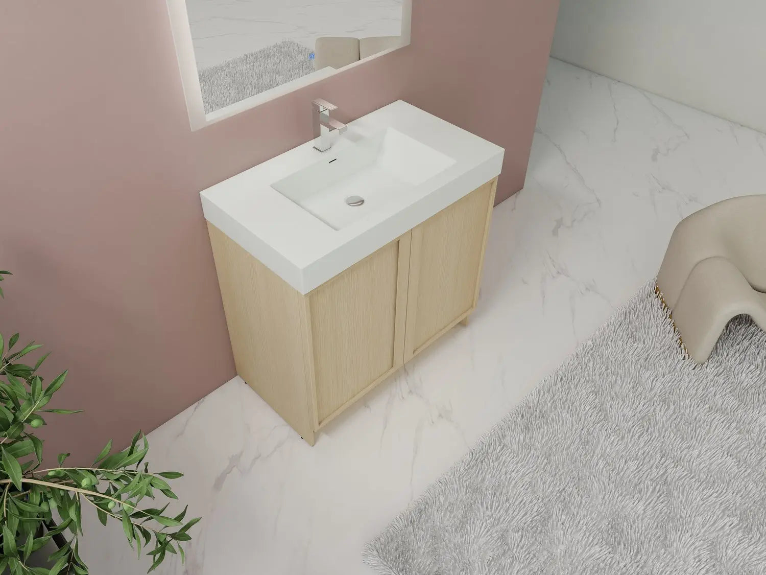 Bagno Italia Atlanta Free Standing Bathroom Vanity With White Countertop - Plumbing Market