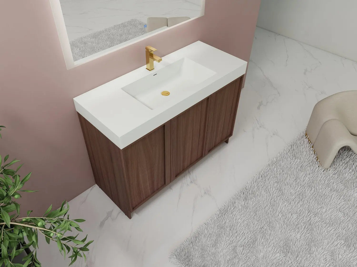 Bagno Italia Atlanta Free Standing Bathroom Vanity With White Countertop - Plumbing Market