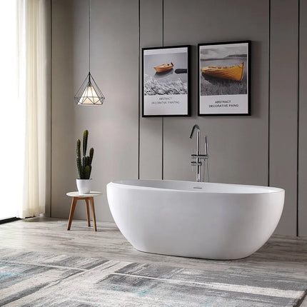 Bagno Italia Cosmo 67 Inch One Piece Free Standing Bathtub in White - Plumbing Market