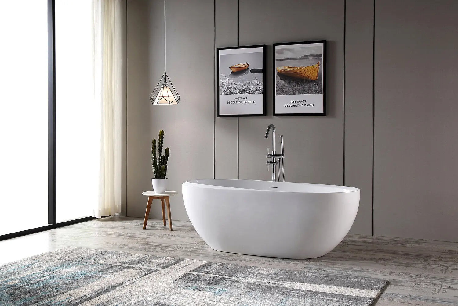 Bagno Italia Cosmo 67 Inch One Piece Free Standing Bathtub in White - Plumbing Market