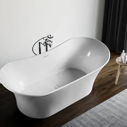 Bagno Italia Hudson 71 Inch One Piece Free Standing Bathtub in White - Plumbing Market