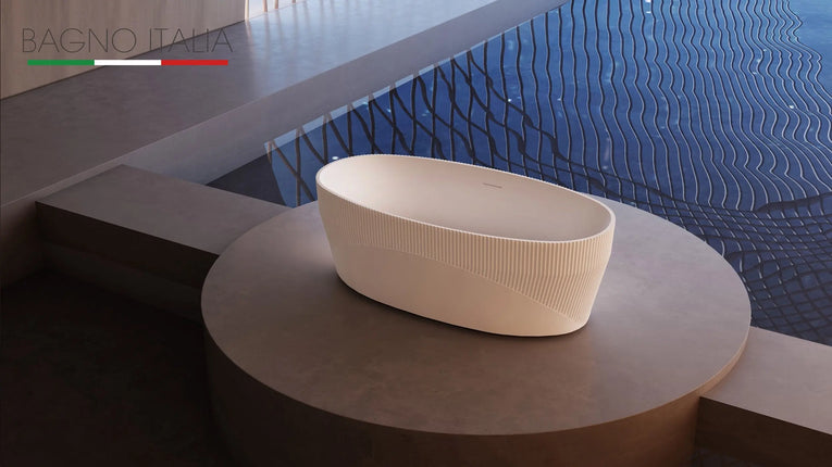 Bagno Italia Italo 67 Inch One Piece Free Standing Bathtub in White - Plumbing Market