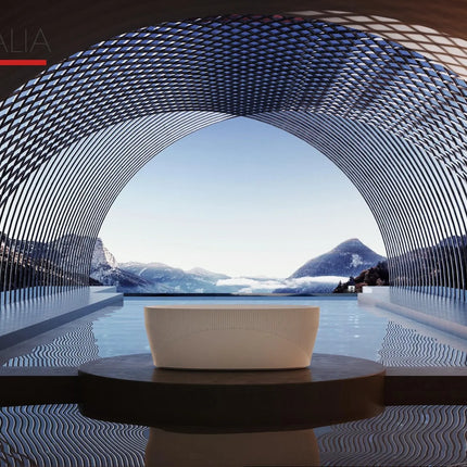 Bagno Italia Italo 67 Inch One Piece Free Standing Bathtub in White - Plumbing Market