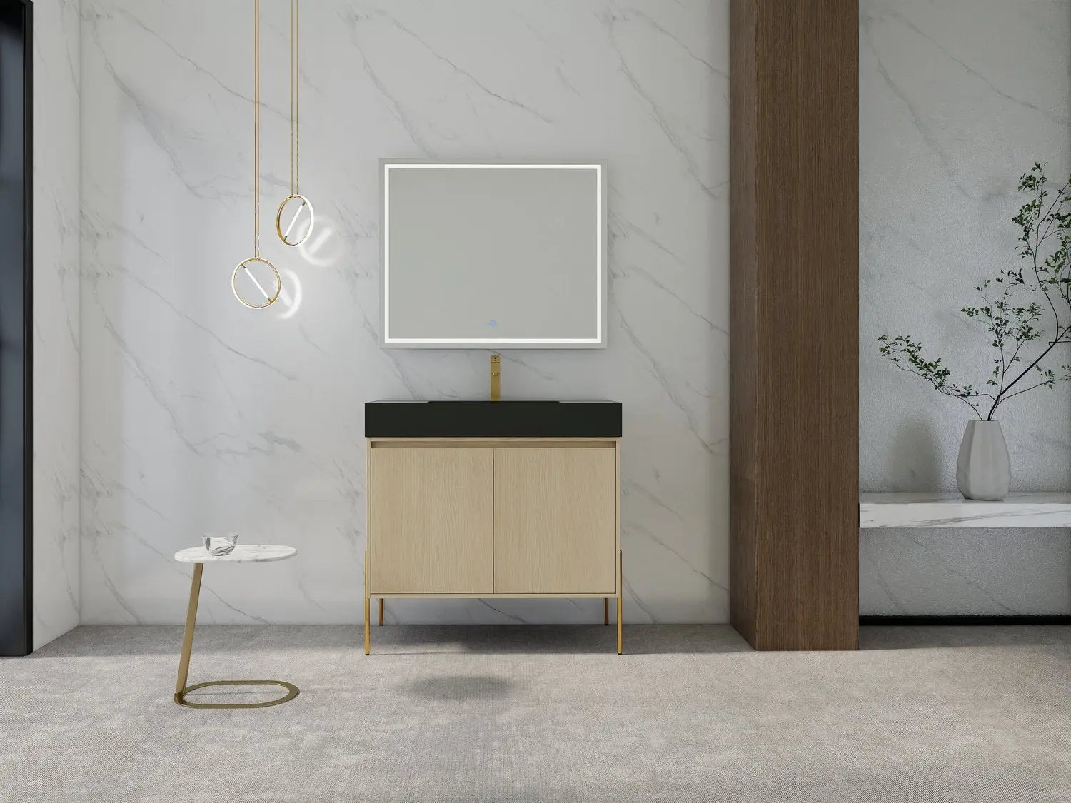 Bagno Italia Miami Free Standing Bathroom Vanity Collection Black Countertop - Plumbing Market