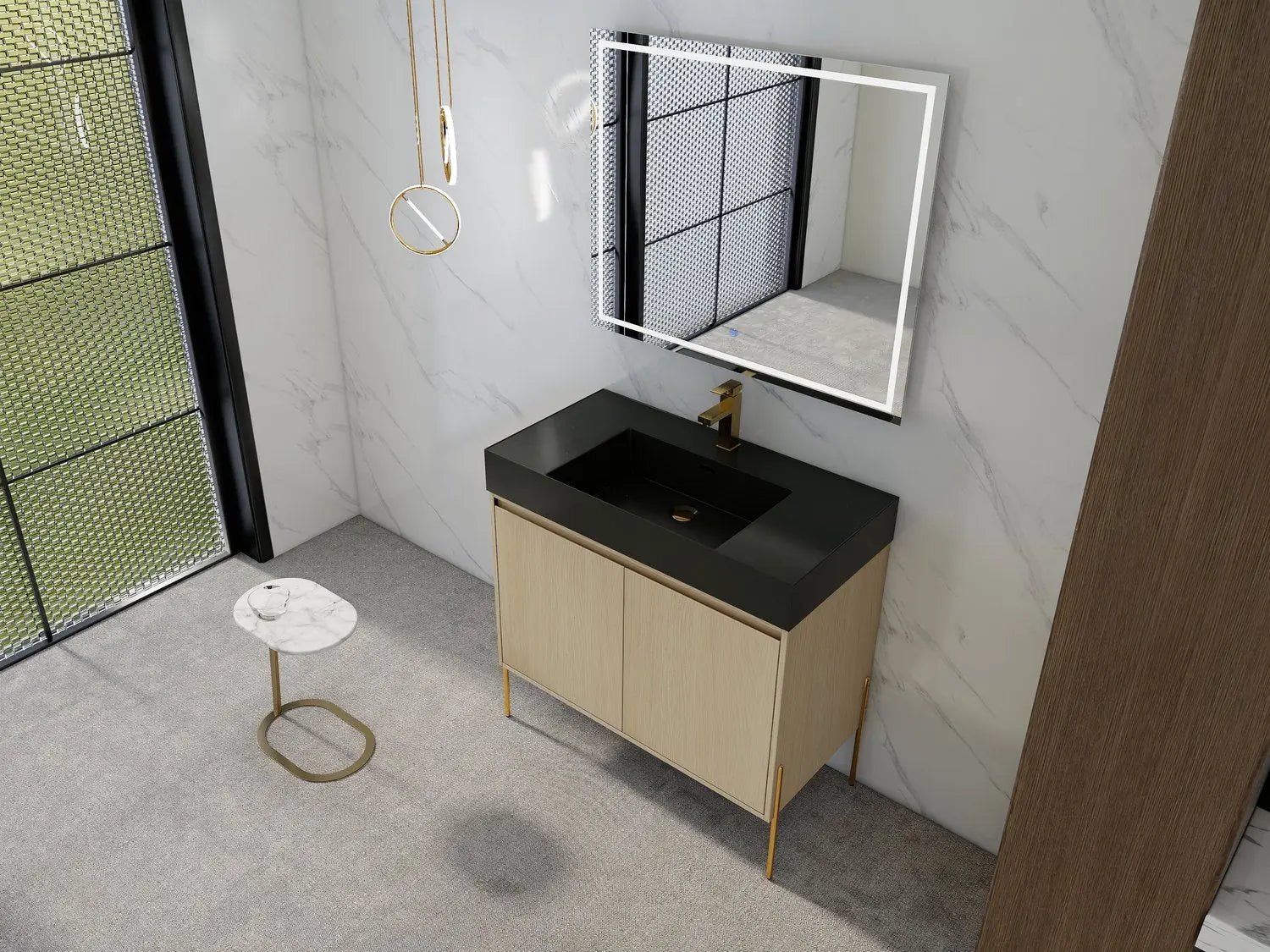 Bagno Italia Miami Free Standing Bathroom Vanity Collection Black Countertop - Plumbing Market