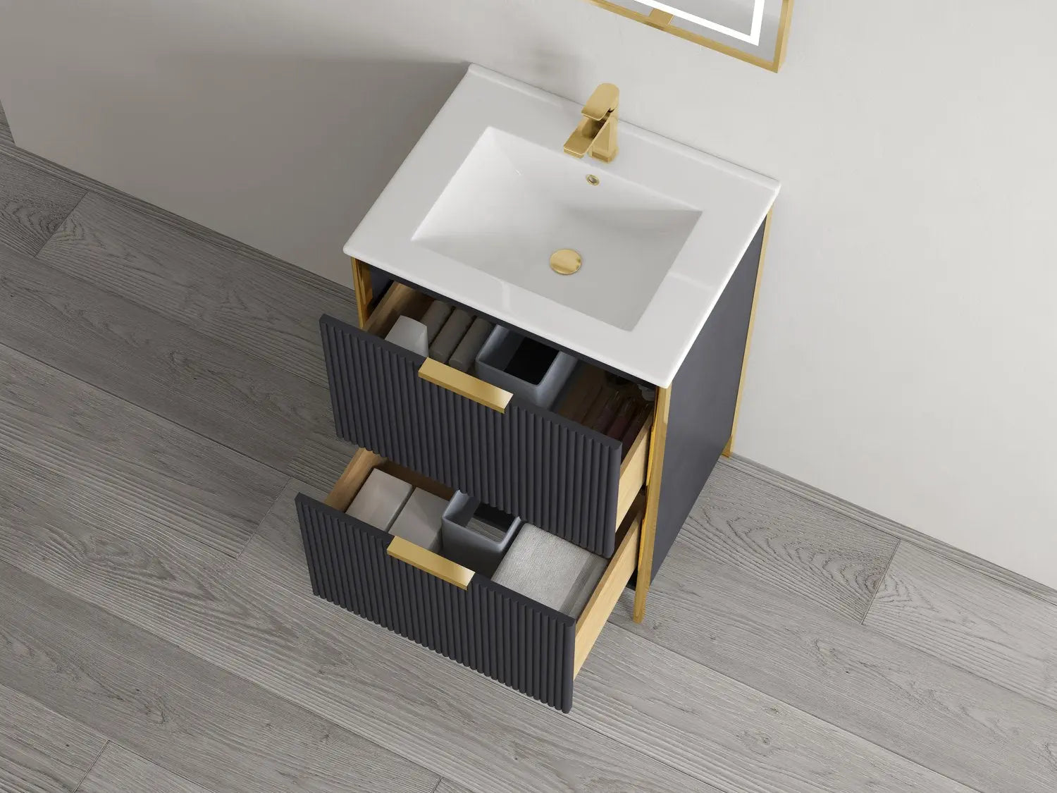 Bagno Italia Milano Free Standing Bathroom Vanity With Porcelain Top - Plumbing Market