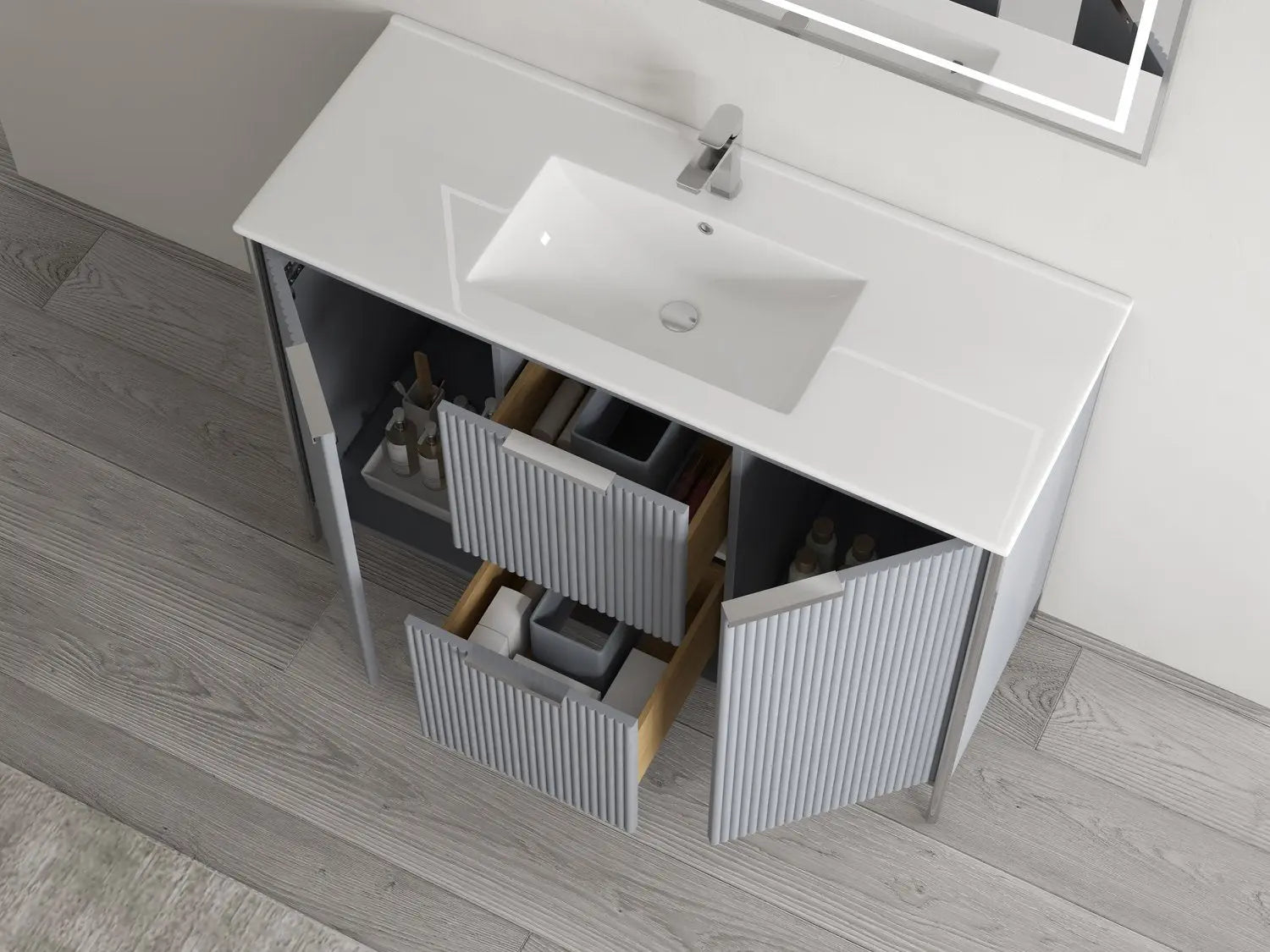 Bagno Italia Milano Free Standing Bathroom Vanity With Porcelain Top - Plumbing Market