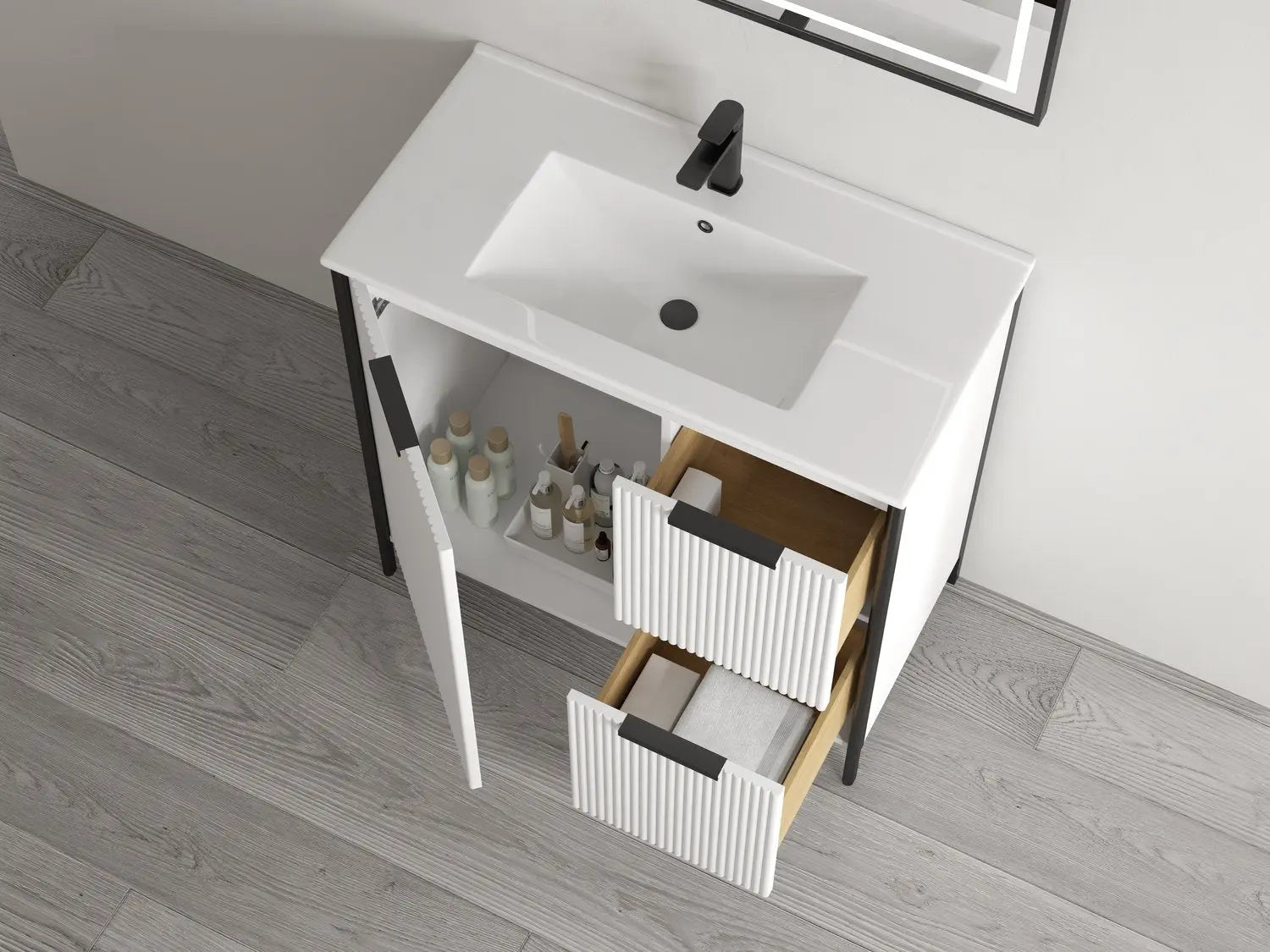 Bagno Italia Milano Free Standing Bathroom Vanity With Porcelain Top - Plumbing Market