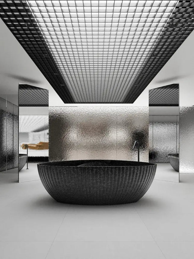 Bagno Italia Moderno 72 Inch Solid Surface Carbon Fiber Free Standing Bathtub - Plumbing Market