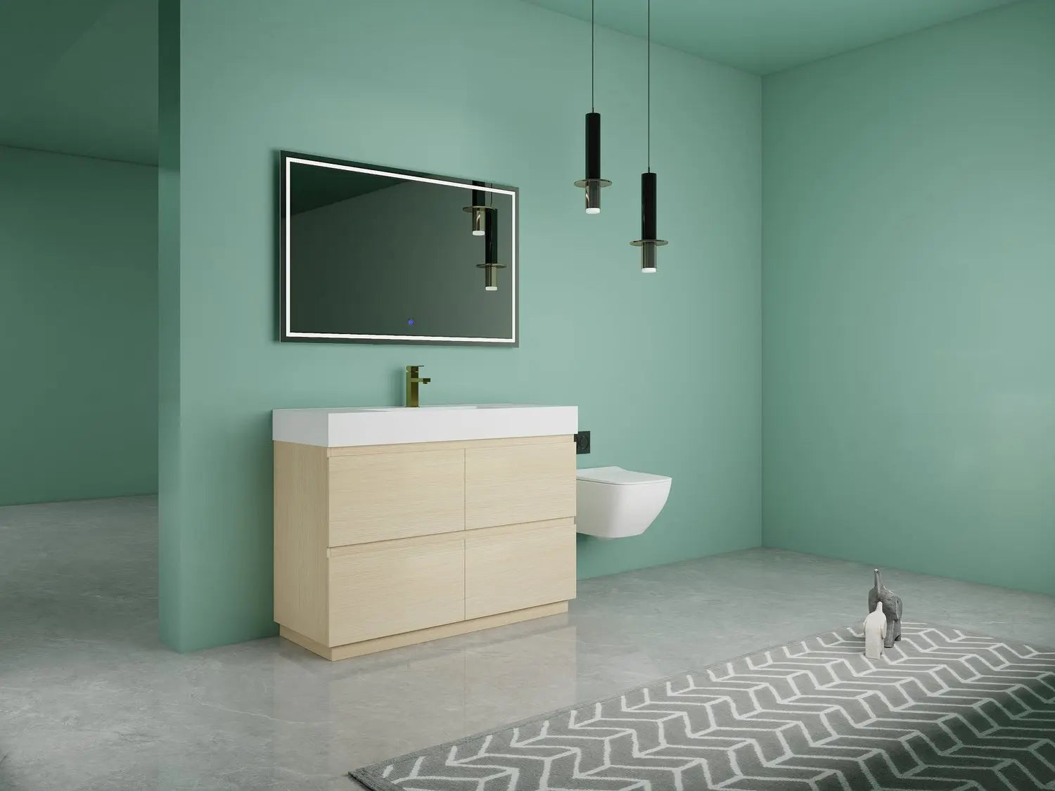 Bagno Italia Orlando Free Standing Bathroom Vanity White Counter Top - Plumbing Market