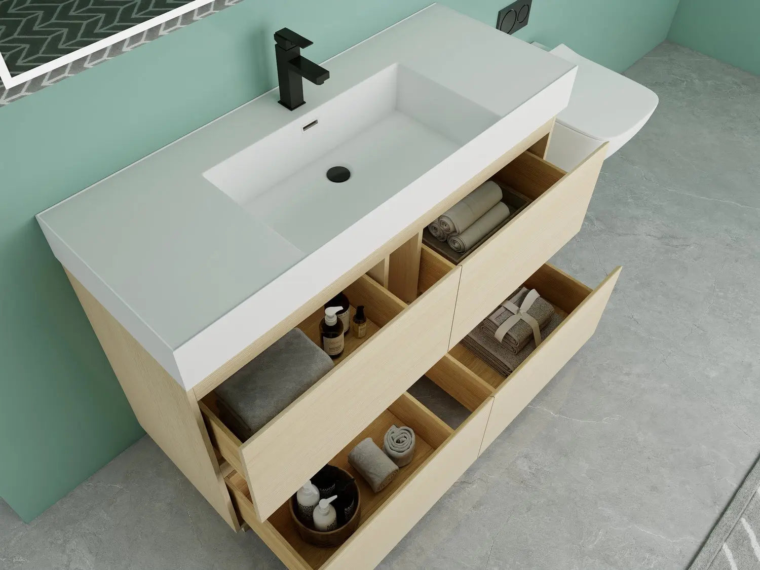 Bagno Italia Orlando Free Standing Bathroom Vanity White Counter Top - Plumbing Market