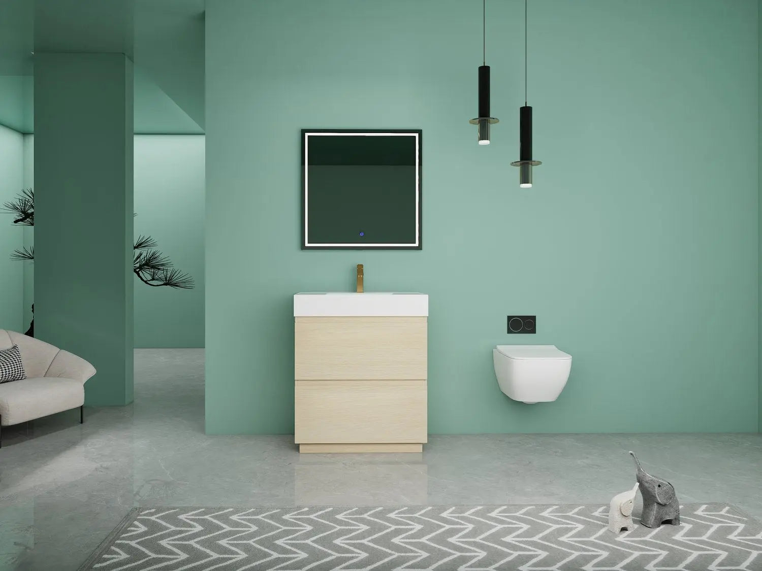 Bagno Italia Orlando Free Standing Bathroom Vanity White Counter Top - Plumbing Market