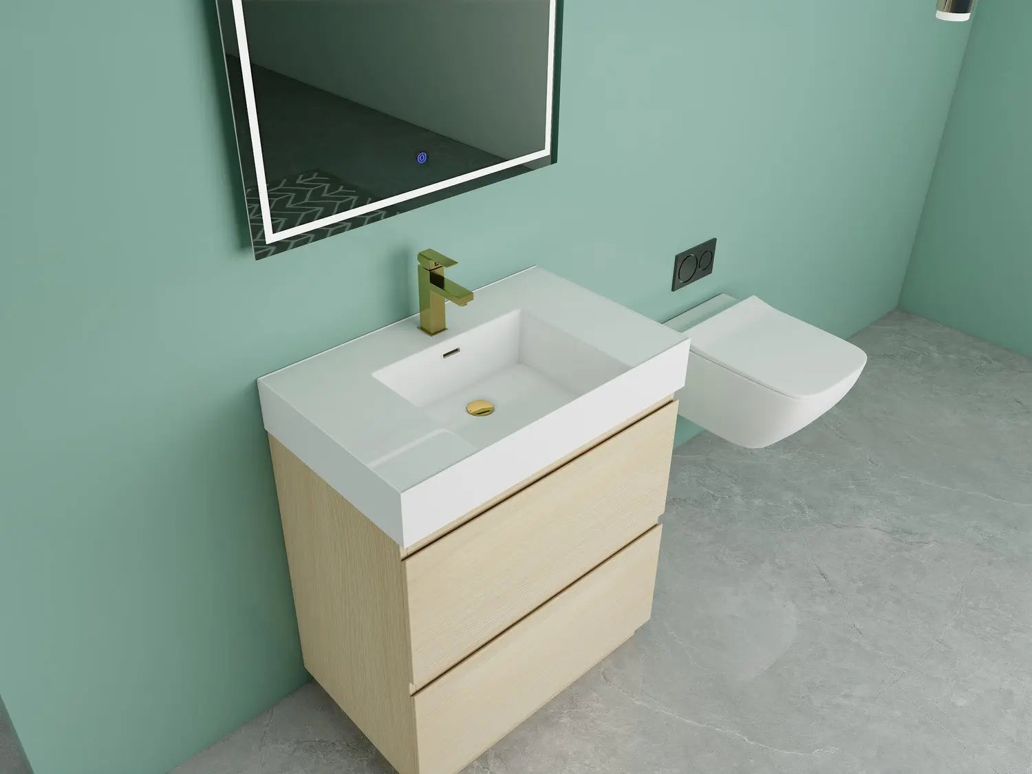 Bagno Italia Orlando Free Standing Bathroom Vanity White Counter Top - Plumbing Market