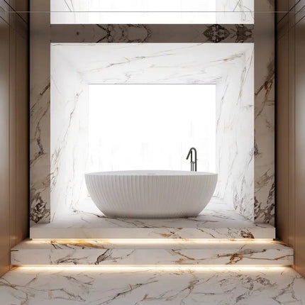 Bagno Italia Palazzo 71 Inch One Piece Free Standing Bathtub in White - Plumbing Market