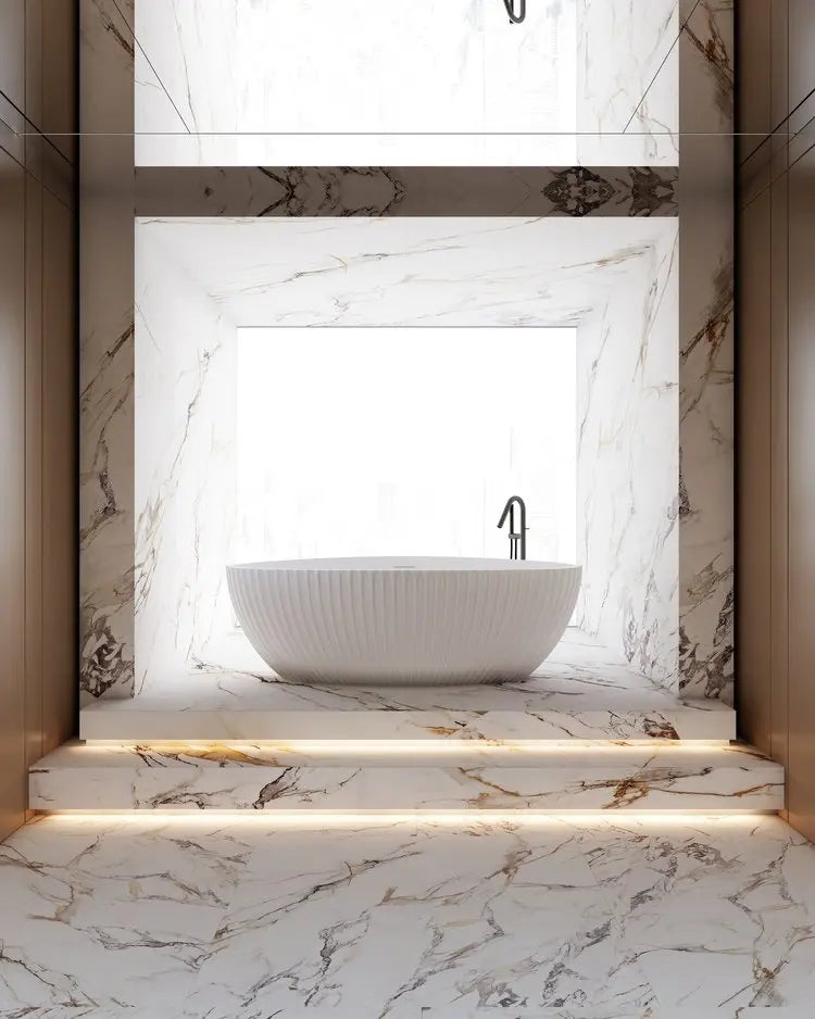 Bagno Italia Palazzo 71 Inch One Piece Free Standing Bathtub in White - Plumbing Market