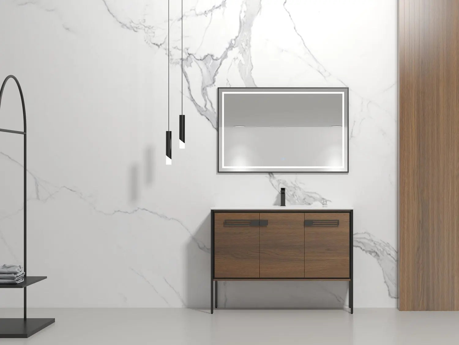 Bagno Italia Petra Free Standing Bathroom Vanity European Walnut - Plumbing Market