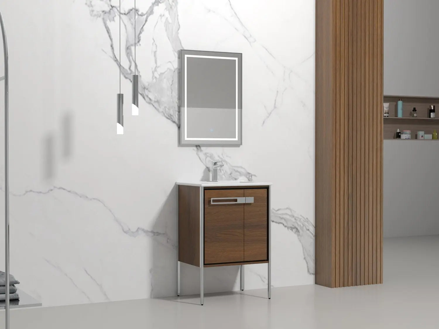 Bagno Italia Petra Free Standing Bathroom Vanity European Walnut - Plumbing Market