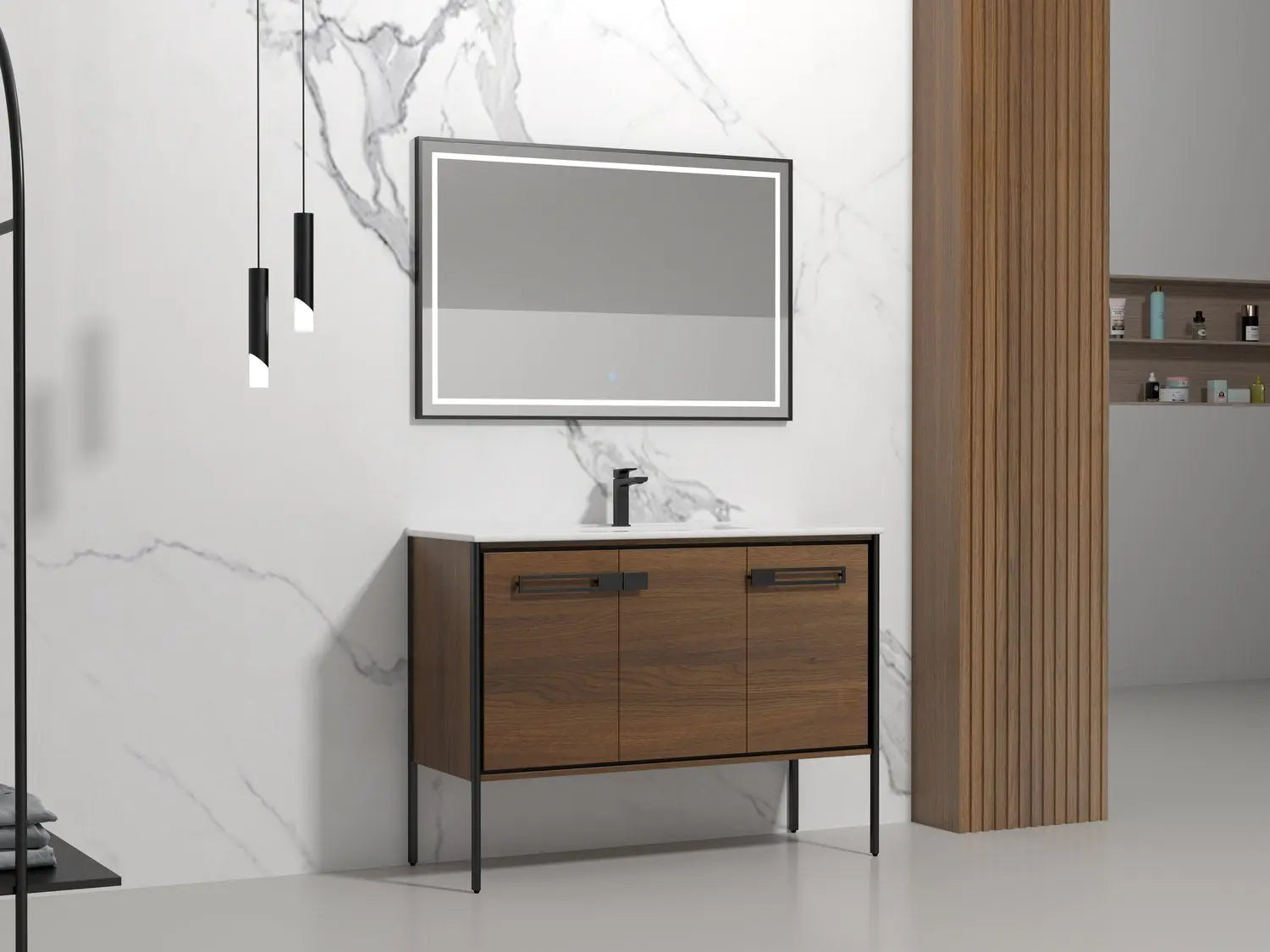Bagno Italia Petra Free Standing Bathroom Vanity European Walnut - Plumbing Market