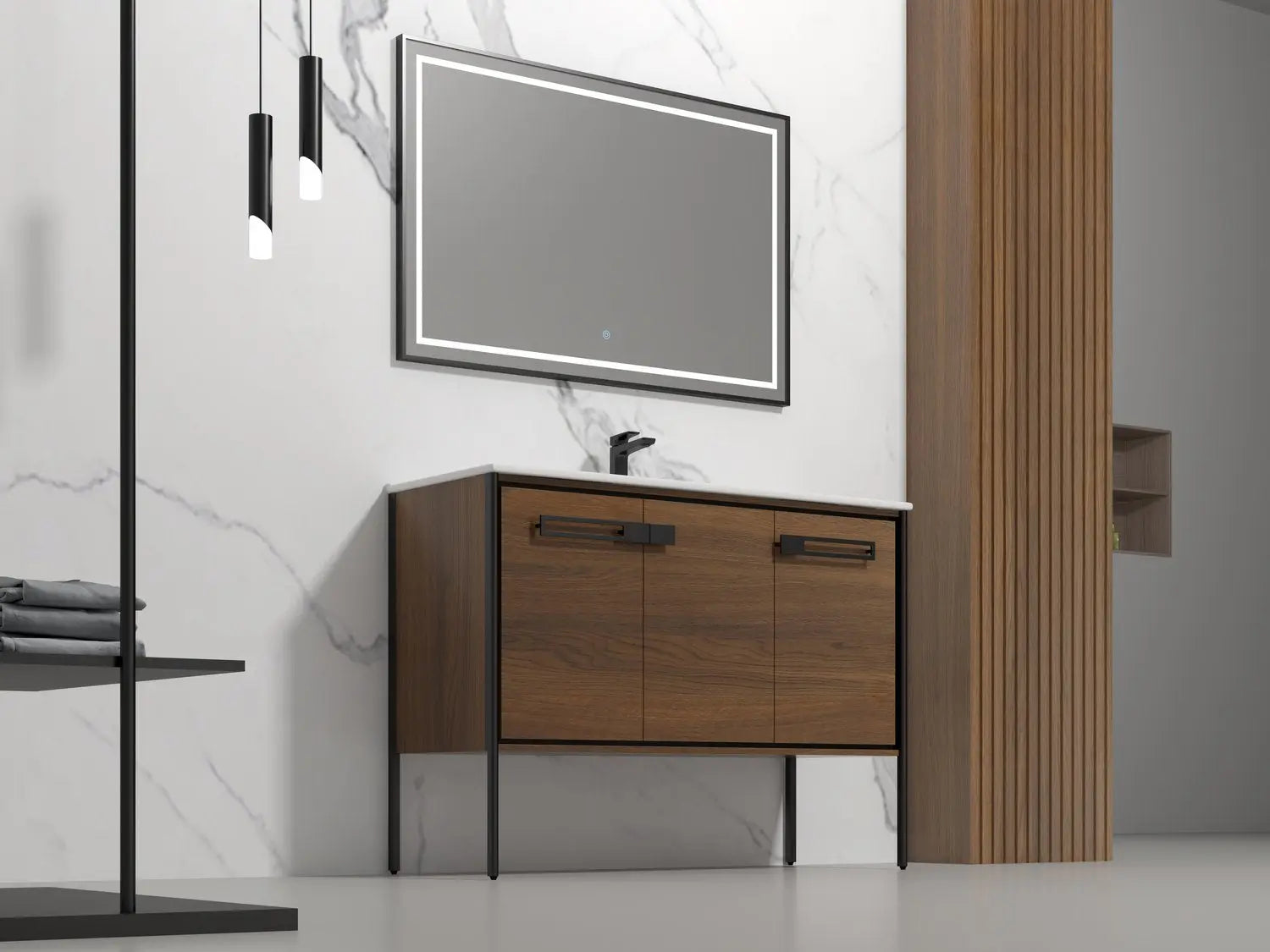 Bagno Italia Petra Free Standing Bathroom Vanity European Walnut - Plumbing Market