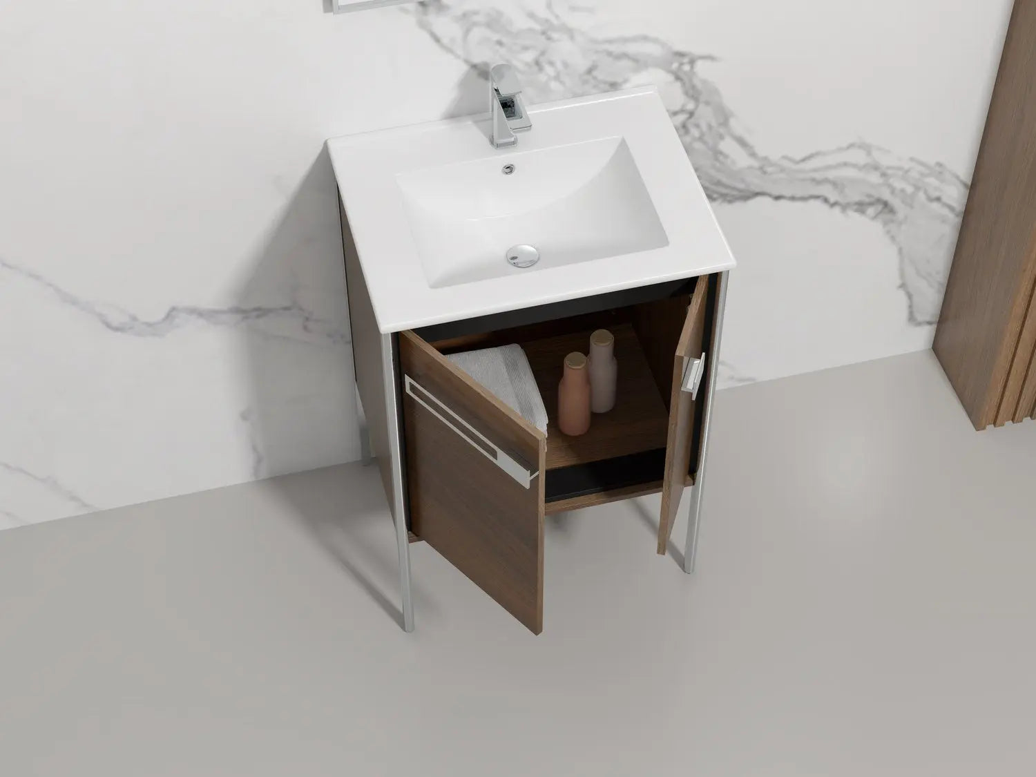 Bagno Italia Petra Free Standing Bathroom Vanity European Walnut - Plumbing Market