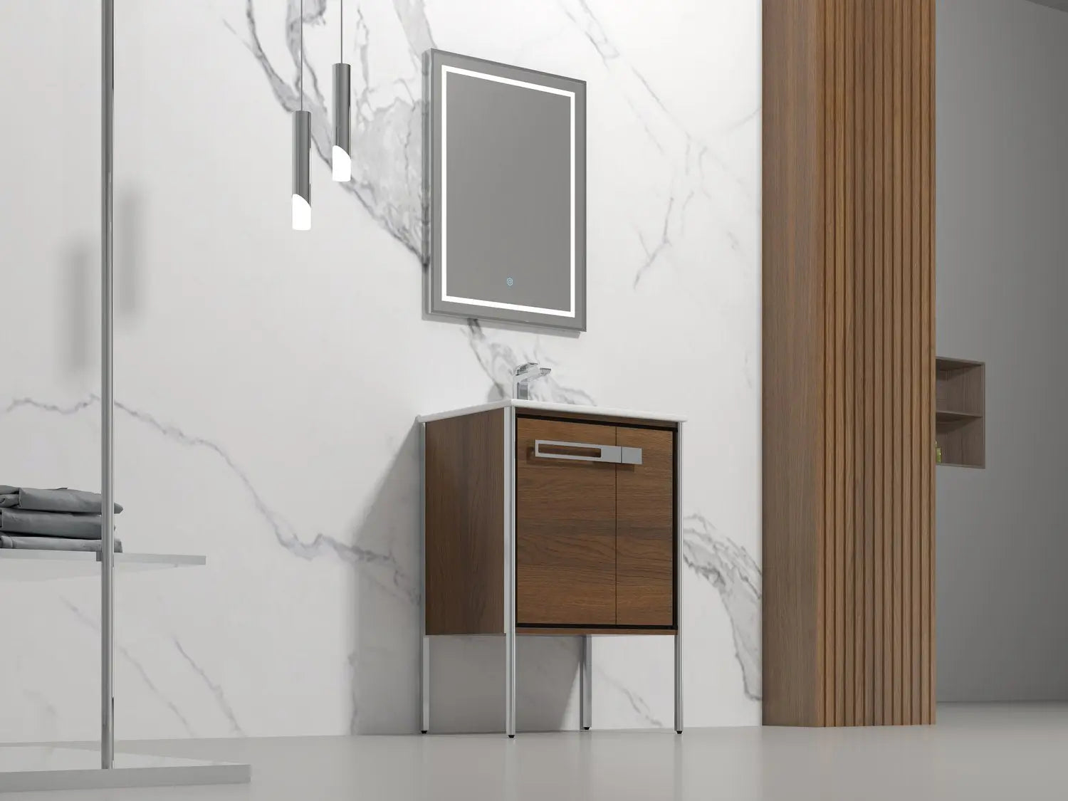 Bagno Italia Petra Free Standing Bathroom Vanity European Walnut - Plumbing Market
