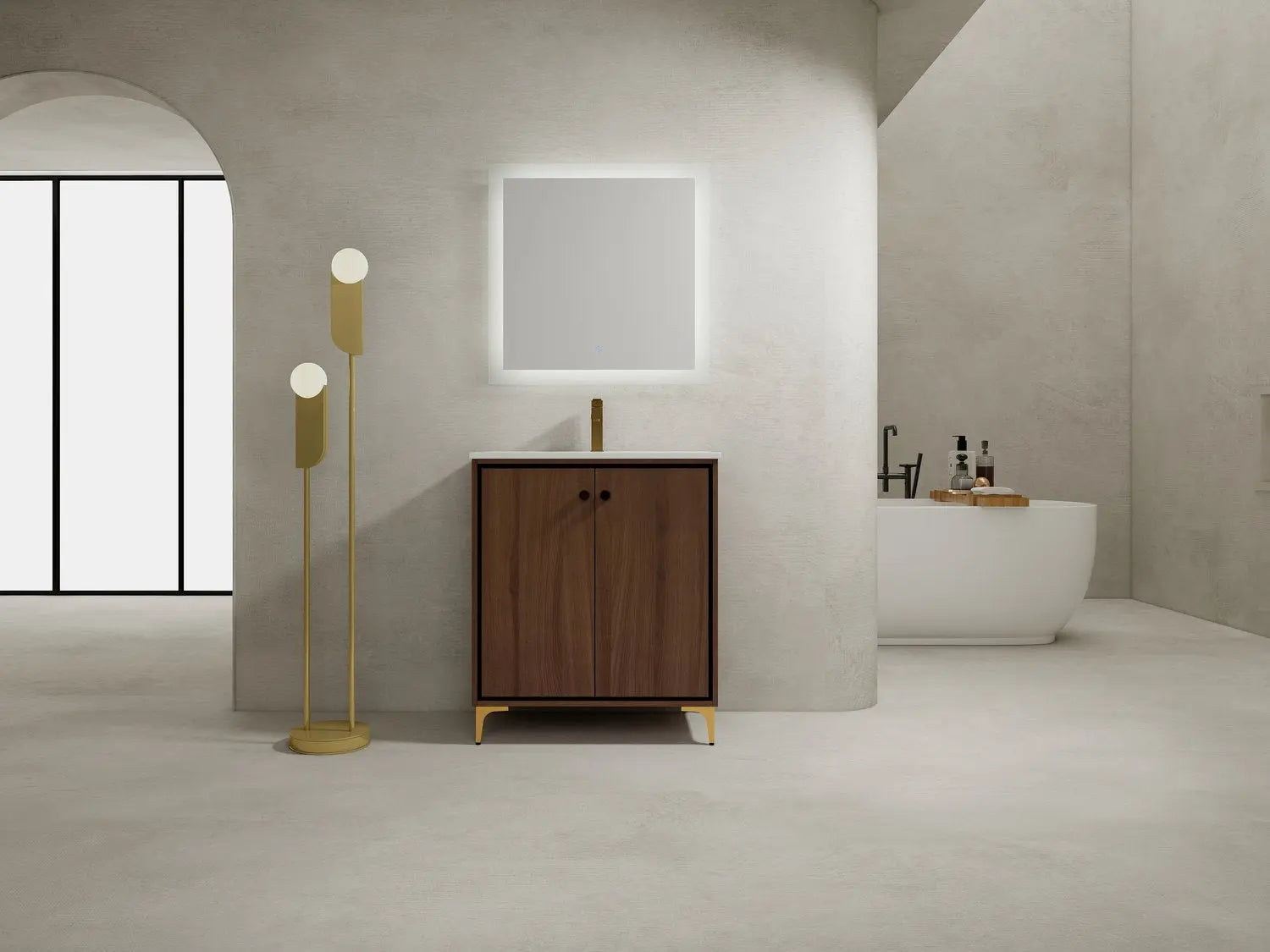 Bagno Italia Porto Free Standing Bathroom Vanity Porcelain Top - Plumbing Market