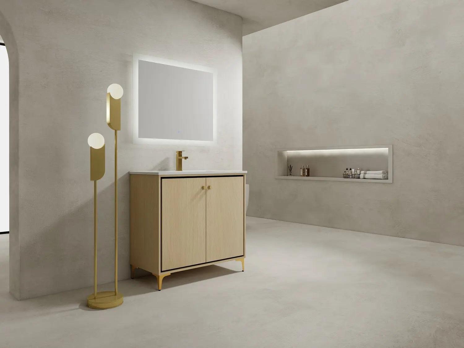 Bagno Italia Porto Free Standing Bathroom Vanity Porcelain Top - Plumbing Market