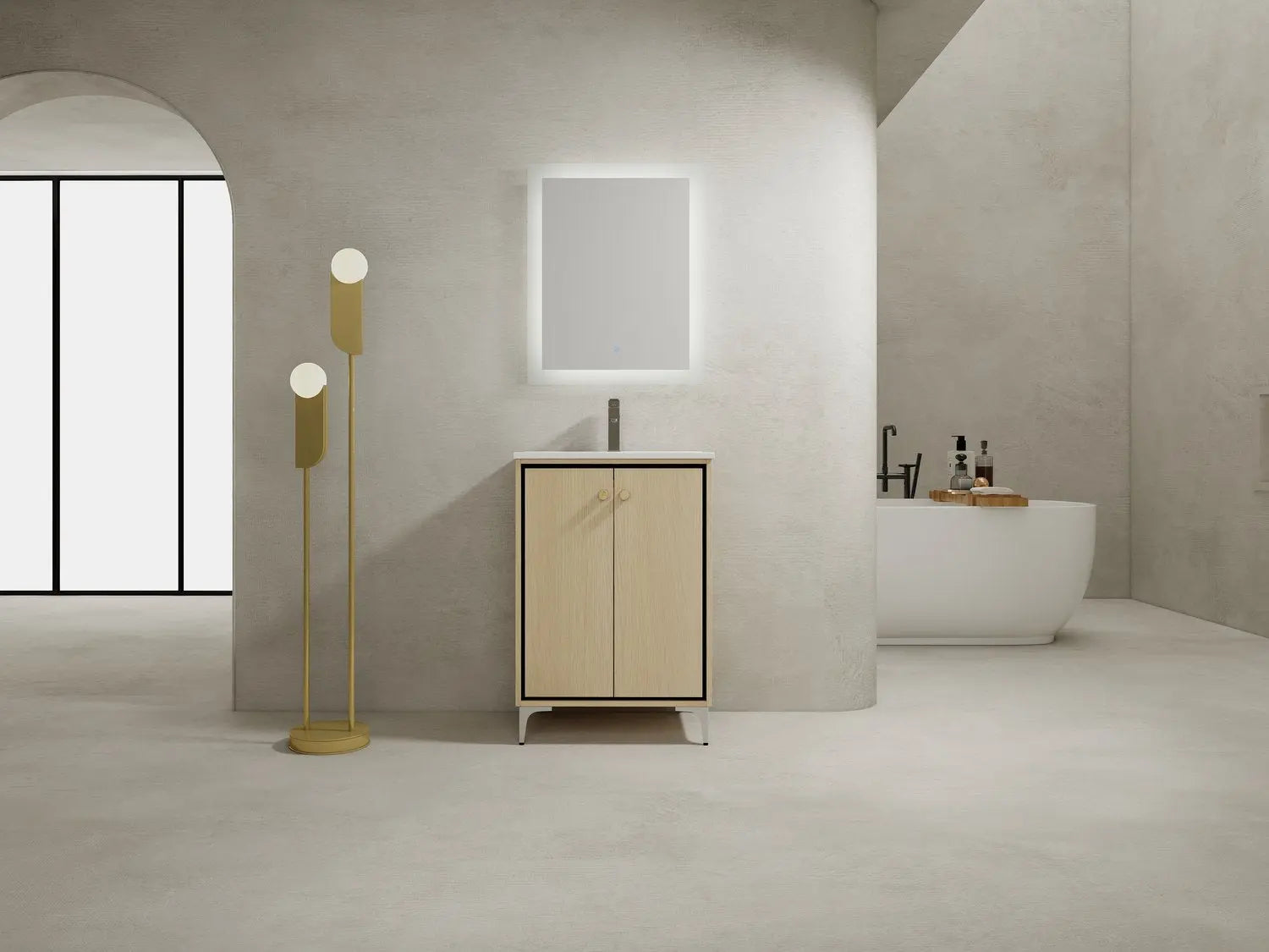 Bagno Italia Porto Free Standing Bathroom Vanity Porcelain Top - Plumbing Market