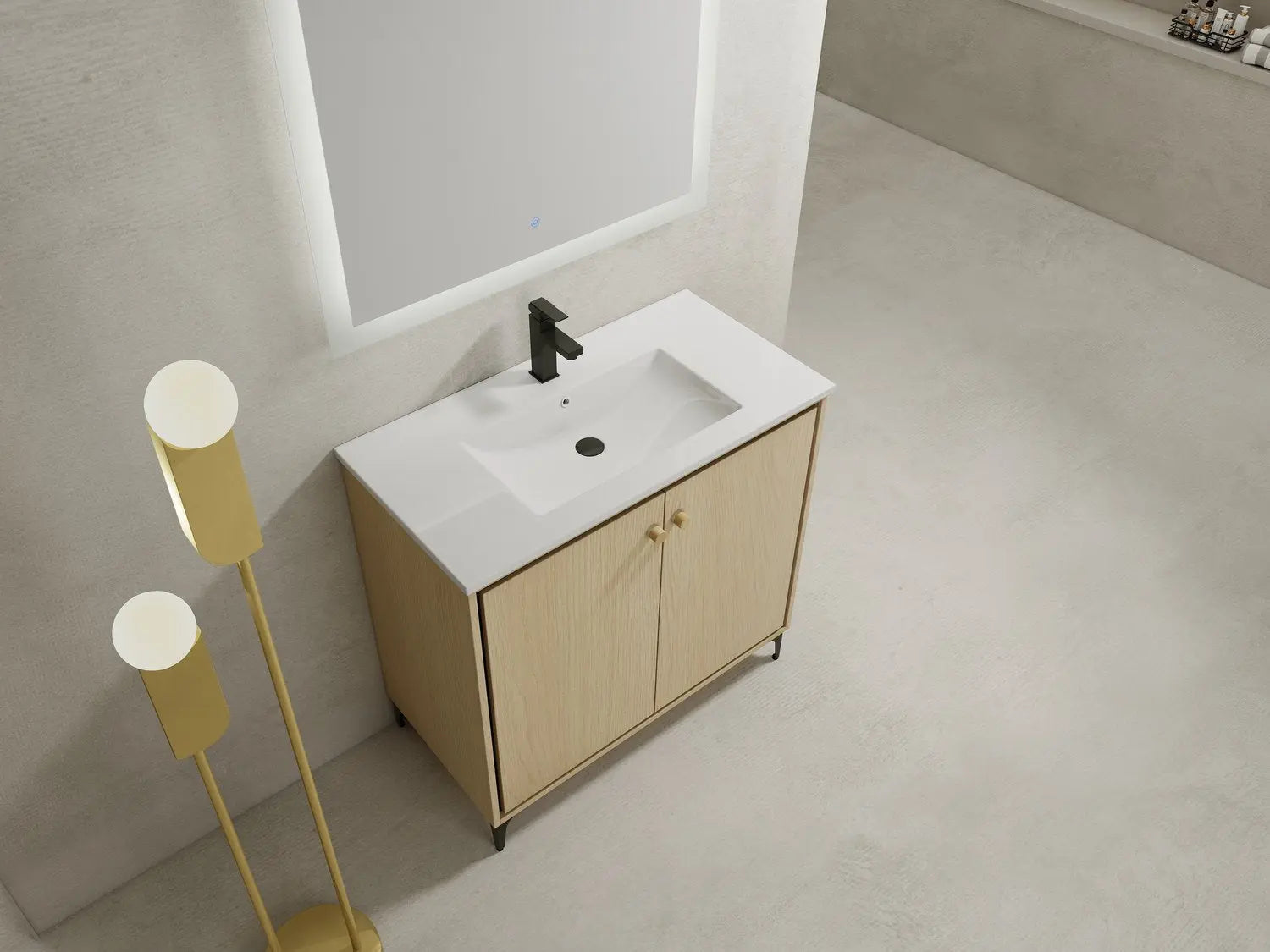 Bagno Italia Porto Free Standing Bathroom Vanity Porcelain Top - Plumbing Market