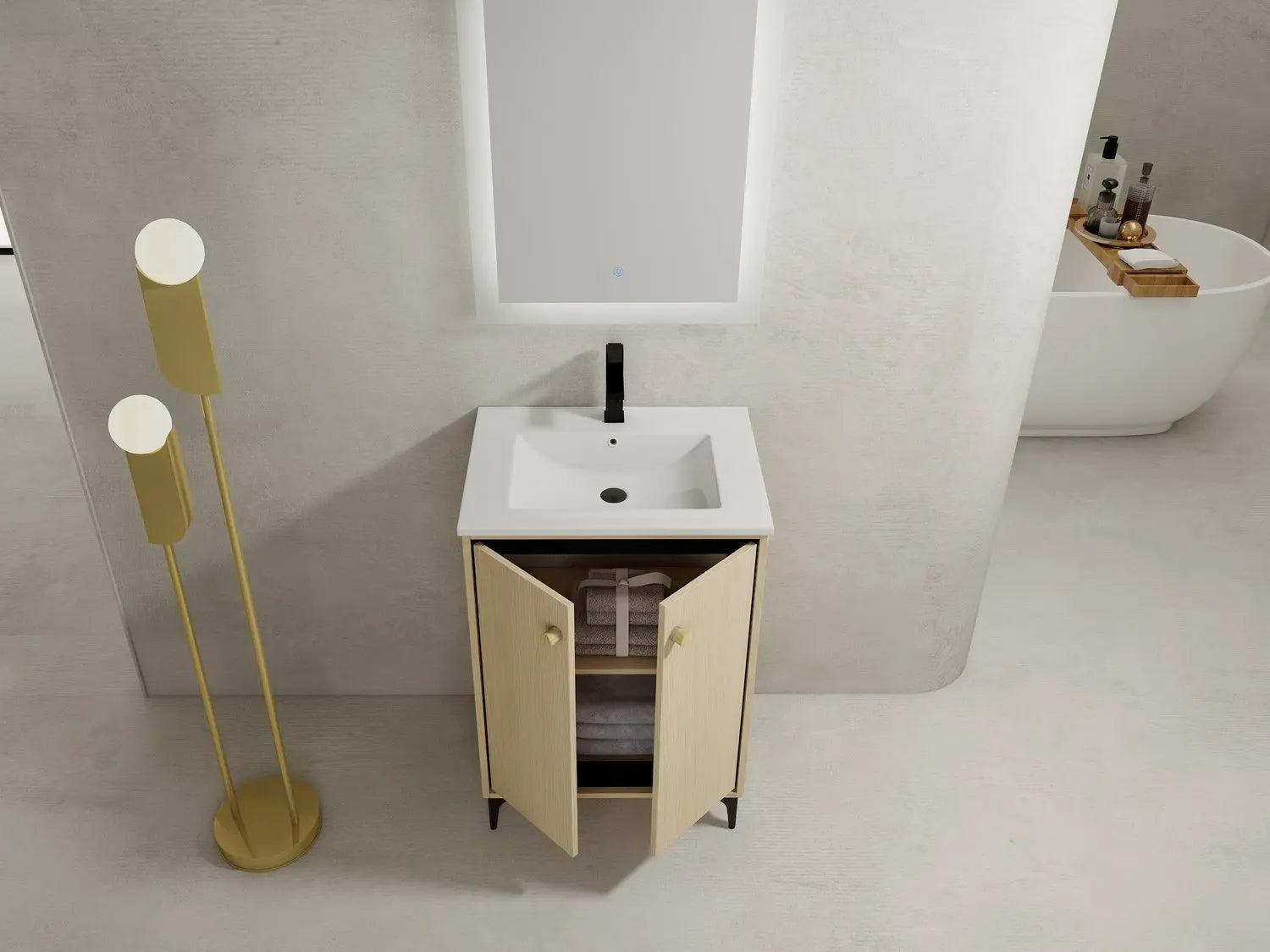 Bagno Italia Porto Free Standing Bathroom Vanity Porcelain Top - Plumbing Market