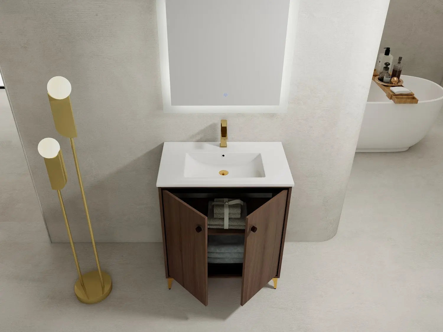Bagno Italia Porto Free Standing Bathroom Vanity Porcelain Top - Plumbing Market