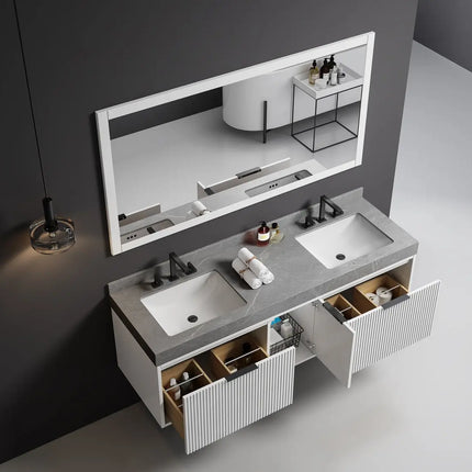 Bagno Italia Versace Wall Mount Bathroom Vanity With Grey Porcelain Top - Plumbing Market