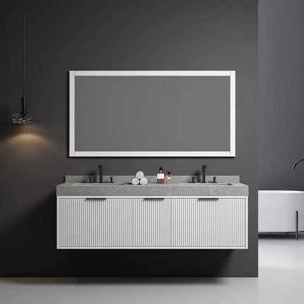 Bagno Italia Versace Wall Mount Bathroom Vanity With Grey Porcelain Top - Plumbing Market