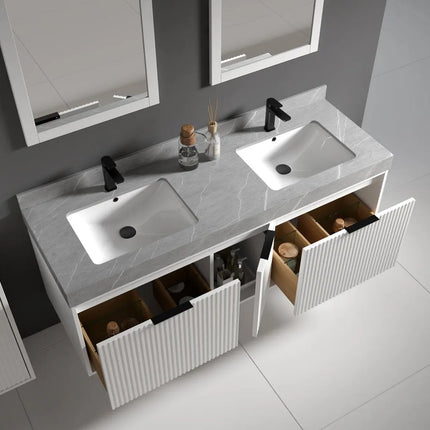 Bagno Italia Versace Wall Mount Bathroom Vanity With Grey Porcelain Top - Plumbing Market