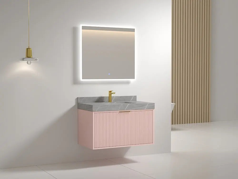 Bagno Italia Versace Wall Mount Bathroom Vanity With Grey Porcelain Top - Plumbing Market