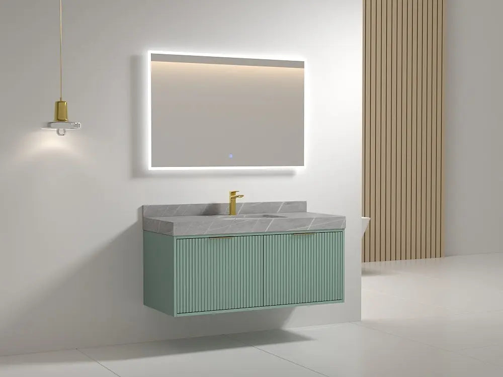 Bagno Italia Versace Wall Mount Bathroom Vanity With Grey Porcelain Top - Plumbing Market