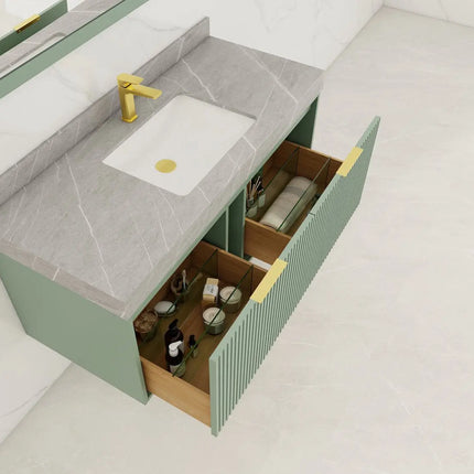 Bagno Italia Versace Wall Mount Bathroom Vanity With Grey Porcelain Top - Plumbing Market