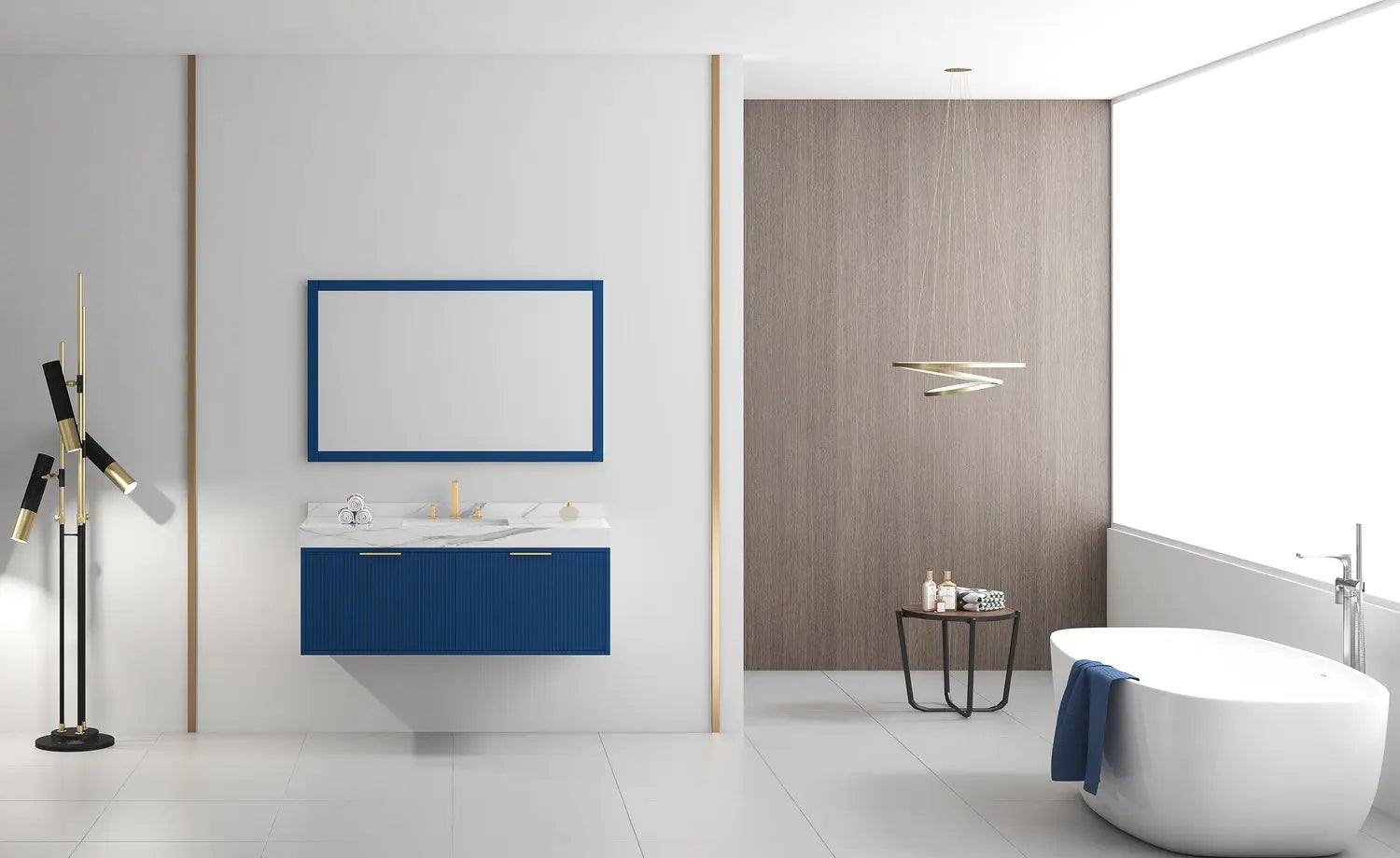 Bagno Italia Versace Wall Mount Bathroom Vanity With Grey Porcelain Top - Plumbing Market