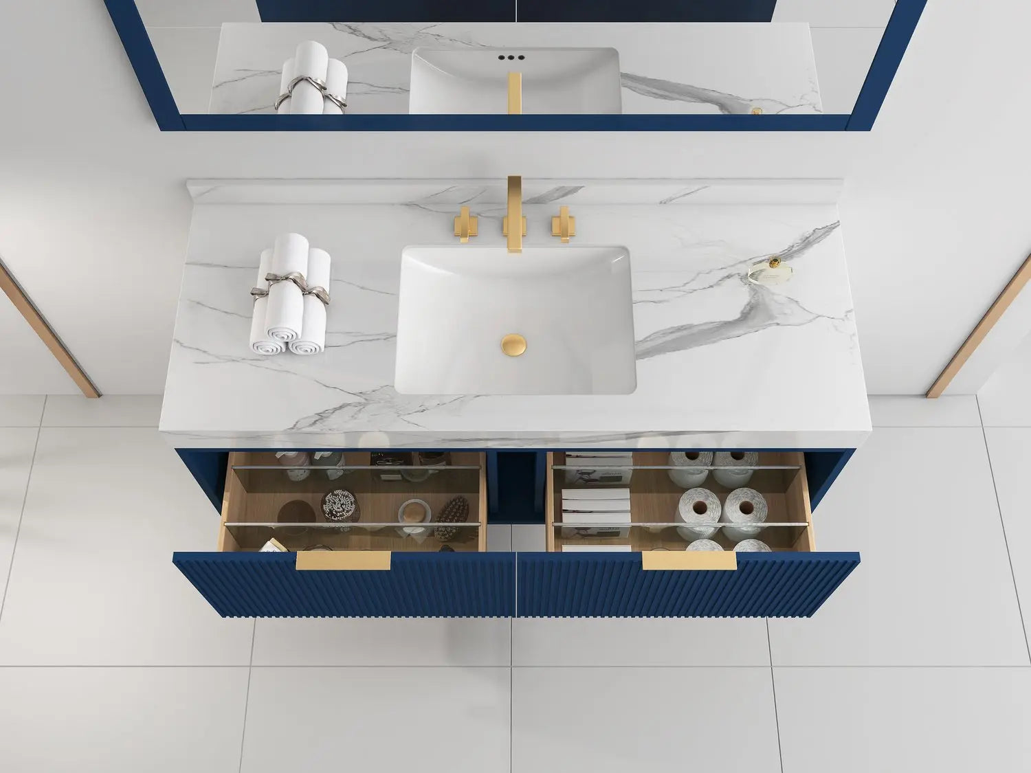 Bagno Italia Versace Wall Mount Bathroom Vanity With White Porcelain Top - Plumbing Market