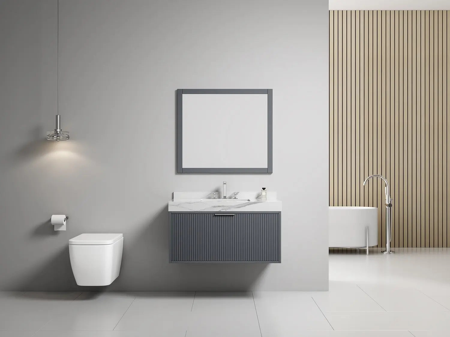 Bagno Italia Versace Wall Mount Bathroom Vanity With White Porcelain Top - Plumbing Market
