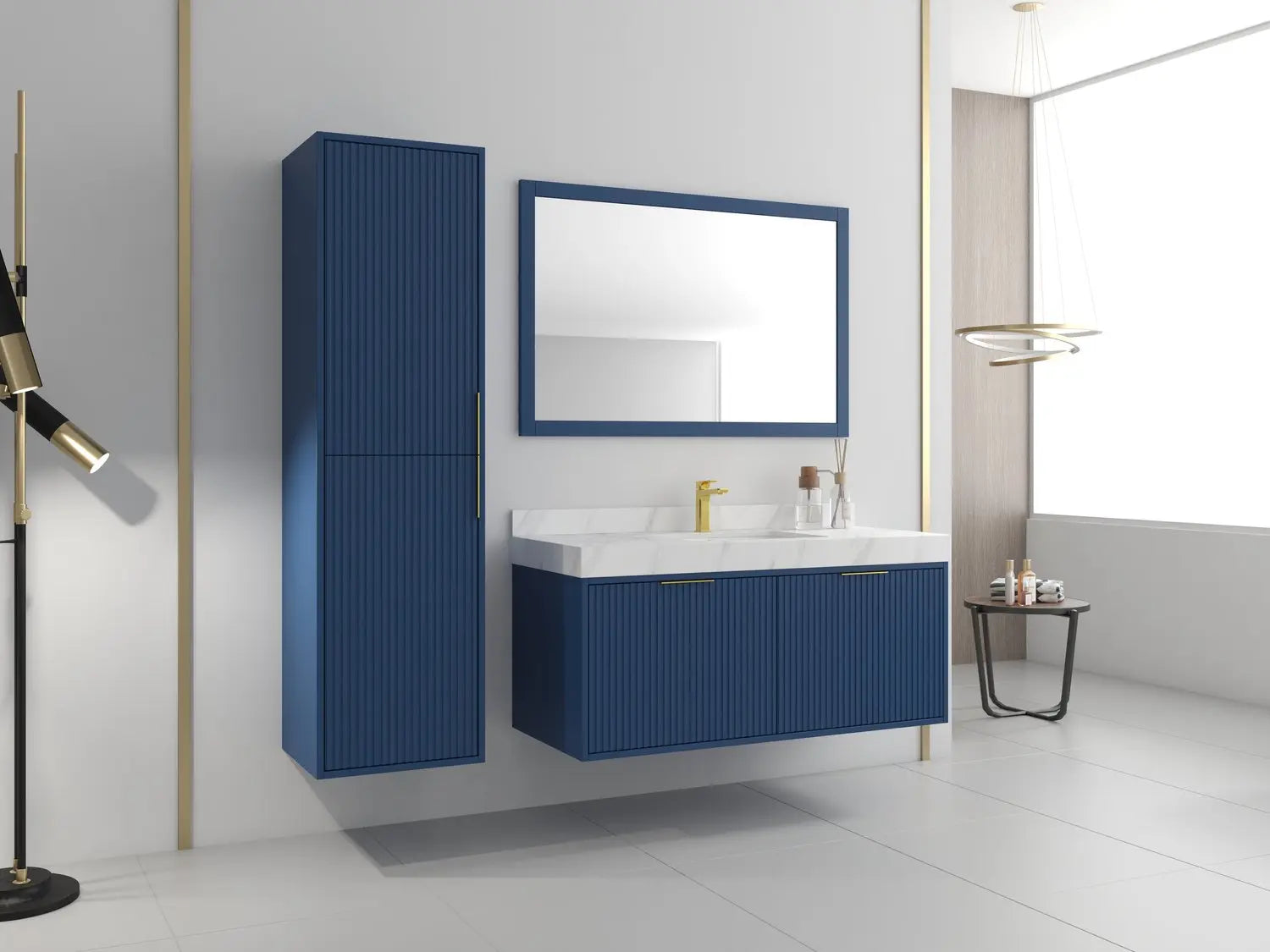 Bagno Italia Versace Wall Mount Bathroom Vanity With White Porcelain Top - Plumbing Market