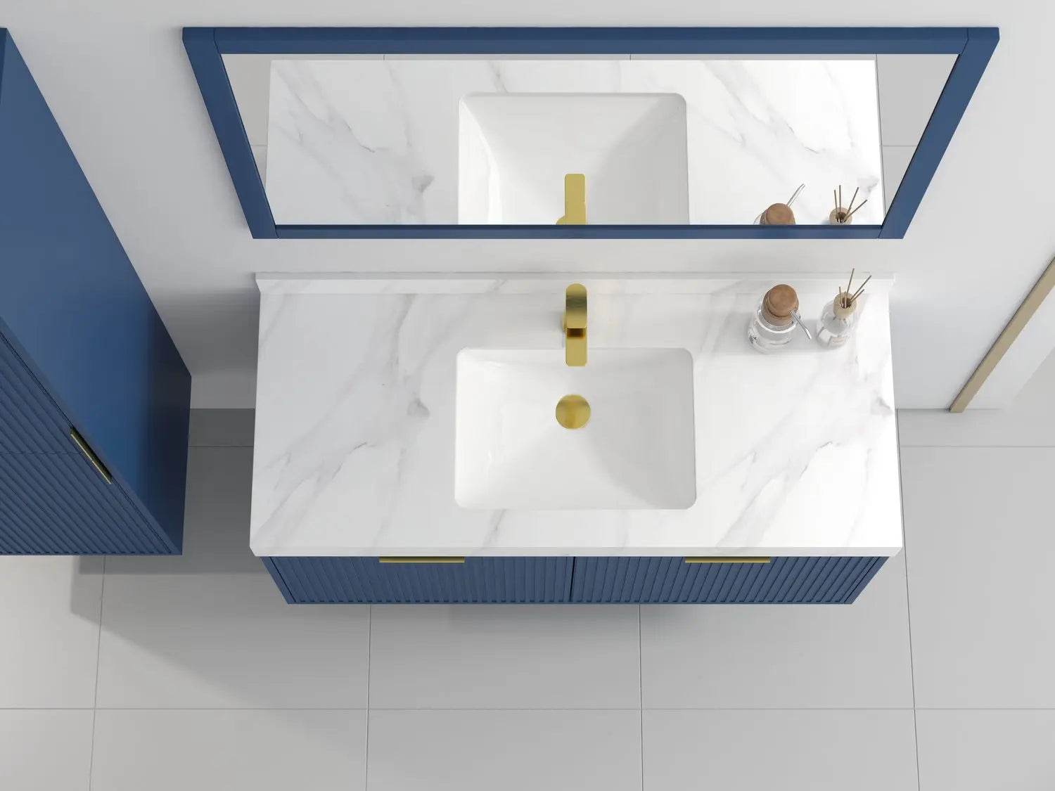 Bagno Italia Versace Wall Mount Bathroom Vanity With White Porcelain Top - Plumbing Market