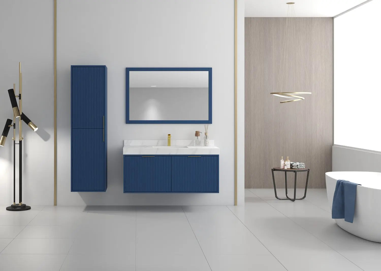 Bagno Italia Versace Wall Mount Bathroom Vanity With White Porcelain Top - Plumbing Market