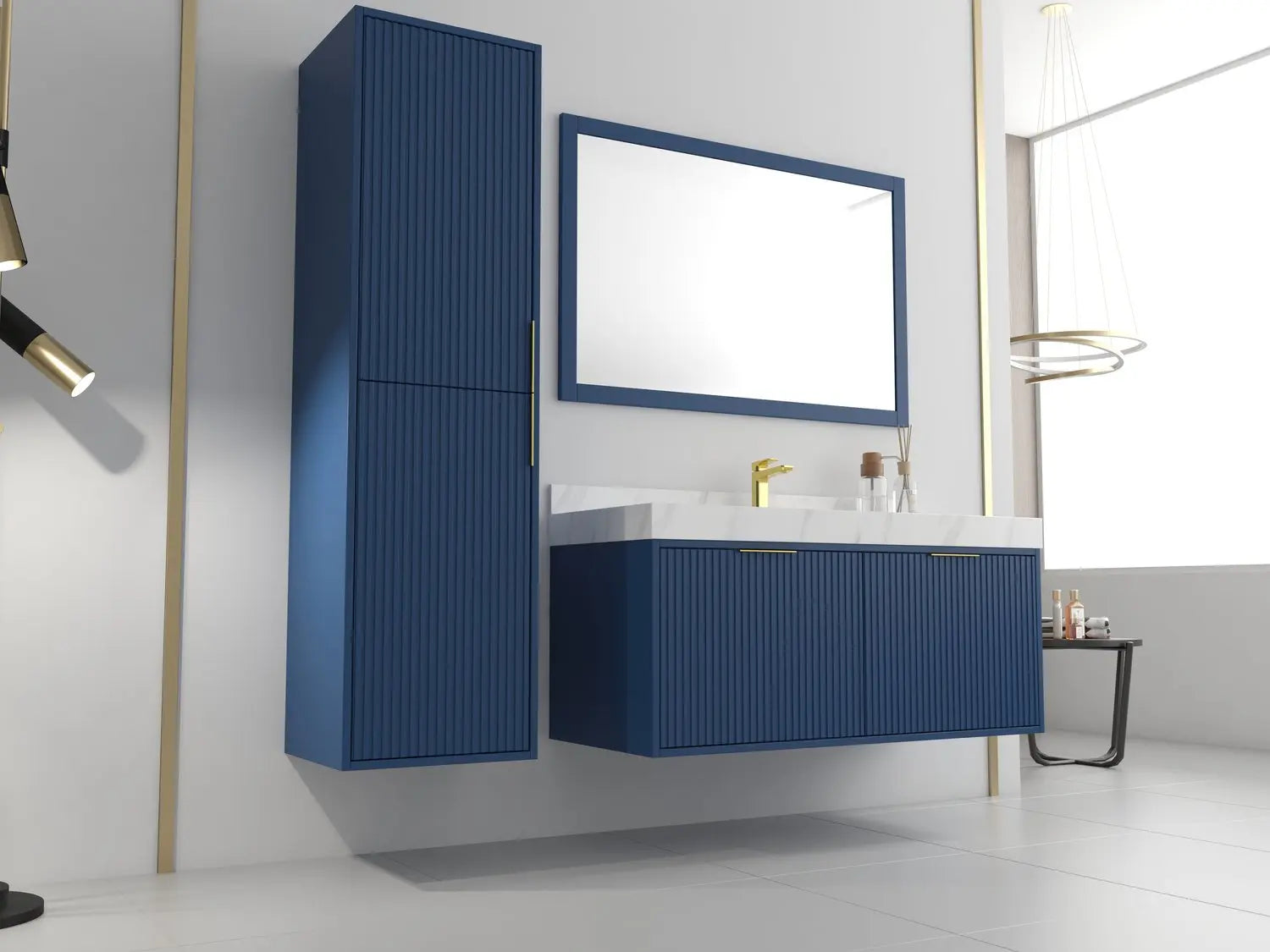 Bagno Italia Versace Wall Mount Bathroom Vanity With White Porcelain Top - Plumbing Market