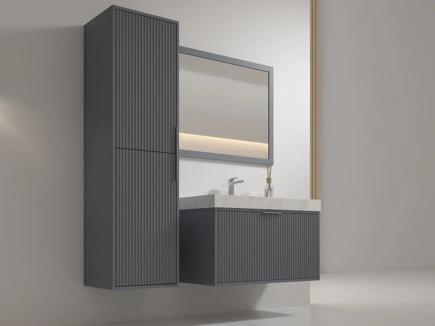 Bagno Italia Versace Wall Mount Bathroom Vanity With White Porcelain Top - Plumbing Market